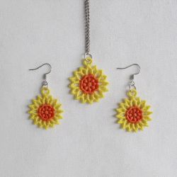 FSL Flower Earrings And Pendant 2 07