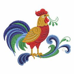 Rosemaling Rooster 01 machine embroidery designs