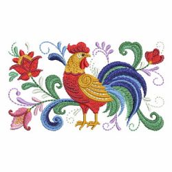 Rosemaling Rooster 03 machine embroidery designs