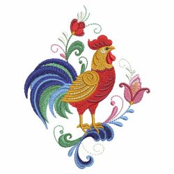 Rosemaling Rooster 04 machine embroidery designs