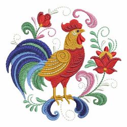 Rosemaling Rooster 07 machine embroidery designs
