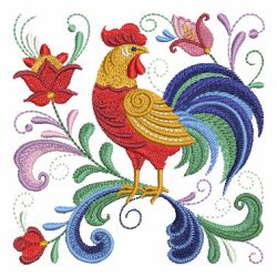 Rosemaling Rooster 08 machine embroidery designs
