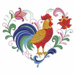 Rosemaling Rooster 09 machine embroidery designs