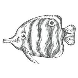 Sketched Fish 08(Lg) machine embroidery designs