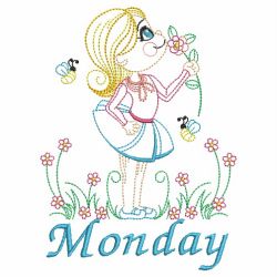 Days Of The Week Girl 01(Md) machine embroidery designs