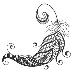 Blackwork Feathers 03(Lg) machine embroidery designs