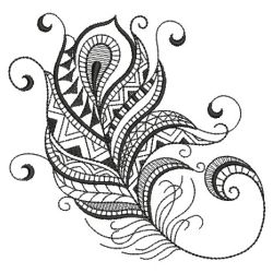 Blackwork Feathers 04(Md) machine embroidery designs