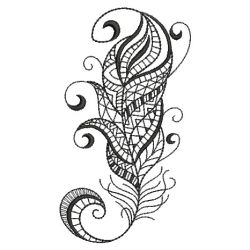 Blackwork Feathers 06(Sm) machine embroidery designs