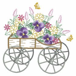 Vintage Floral Cart 03(Lg) machine embroidery designs