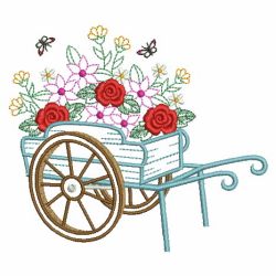 Vintage Floral Cart 04(Md) machine embroidery designs