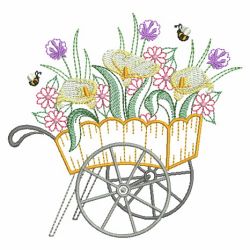 Vintage Floral Cart 05(Md) machine embroidery designs