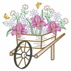 Vintage Floral Cart 07(Md) machine embroidery designs