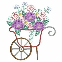 Vintage Floral Cart 09(Md) machine embroidery designs