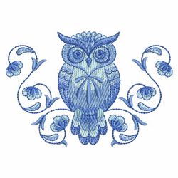 Delft Blue Owls(Sm) machine embroidery designs