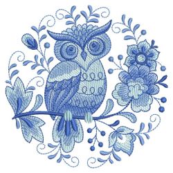 Delft Blue Owls 08(Sm) machine embroidery designs