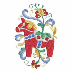 Swedish Dala Horse 04 machine embroidery designs