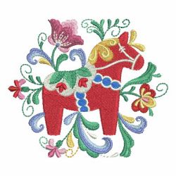 Swedish Dala Horse 06 machine embroidery designs