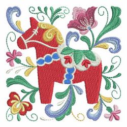 Swedish Dala Horse 09 machine embroidery designs