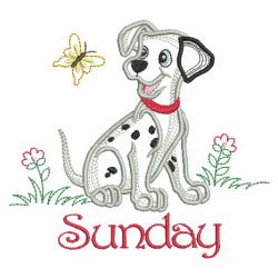 Days Of The Week Dalmatian 01(Md) machine embroidery designs