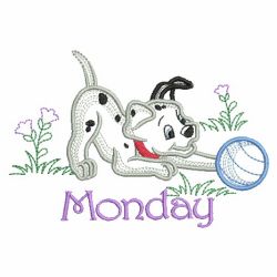 Days Of The Week Dalmatian 02(Md) machine embroidery designs