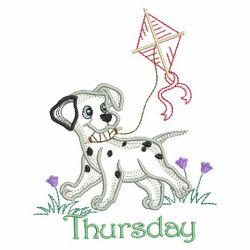Days Of The Week Dalmatian 05(Sm) machine embroidery designs