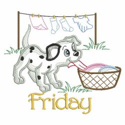 Days Of The Week Dalmatian 06(Sm) machine embroidery designs