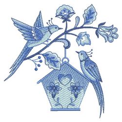 Delft Blue Birdhouses 03(Md) machine embroidery designs