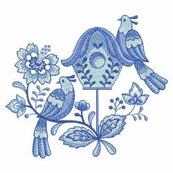 Delft Blue Birdhouses 04(Sm) machine embroidery designs