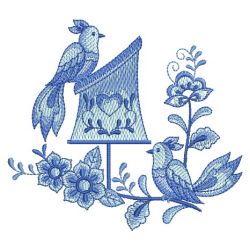 Delft Blue Birdhouses 05(Sm) machine embroidery designs