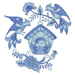 Delft Blue Birdhouses 06(Lg) machine embroidery designs