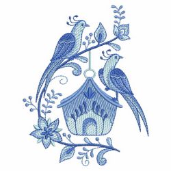Delft Blue Birdhouses 07(Sm) machine embroidery designs