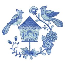Delft Blue Birdhouses 08(Md) machine embroidery designs