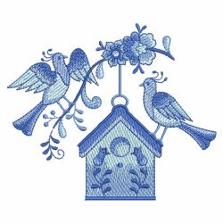 Delft Blue Birdhouses 09(Sm) machine embroidery designs