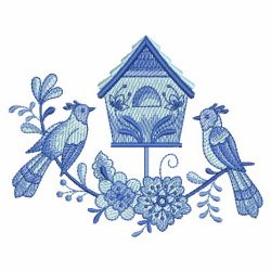 Delft Blue Birdhouses 10(Md) machine embroidery designs