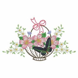 Flower Basket And Butterflies 04(Md) machine embroidery designs