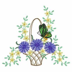 Flower Basket And Butterflies 07(Sm) machine embroidery designs