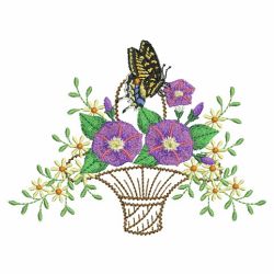 Flower Basket And Butterflies 08(Sm) machine embroidery designs