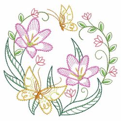 Vintage Butterfly Circle 07(Md) machine embroidery designs