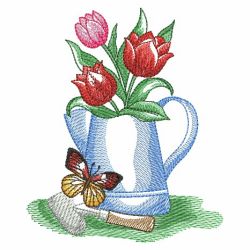 Watercolor Garden Scene 03(Lg) machine embroidery designs