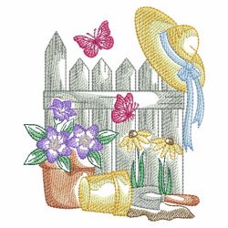 Watercolor Garden Scene 07(Lg) machine embroidery designs