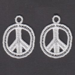 FSL Peace Sign Earrings machine embroidery designs