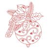 Redwork Bird On Ornaments 01(Lg)