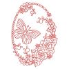 Redwork Floral Ovals(Lg)