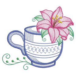 Teacup In Bloom 08(Lg) machine embroidery designs
