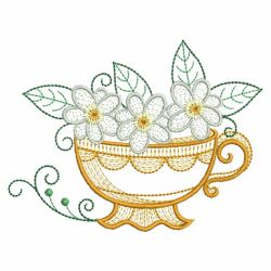 Teacup In Bloom 09(Lg) machine embroidery designs