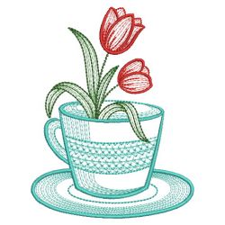Teacup In Bloom 10(Lg) machine embroidery designs