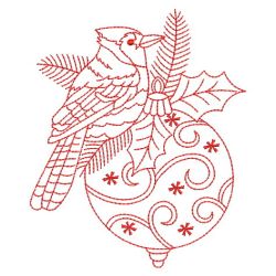 Redwork Bird On Ornaments(Lg) machine embroidery designs