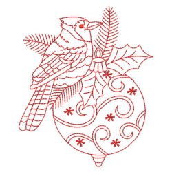 Redwork Bird On Ornaments 01(Sm) machine embroidery designs