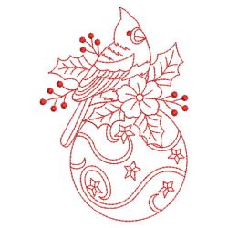 Redwork Bird On Ornaments 02(Lg) machine embroidery designs