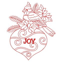 Redwork Bird On Ornaments 05(Md)